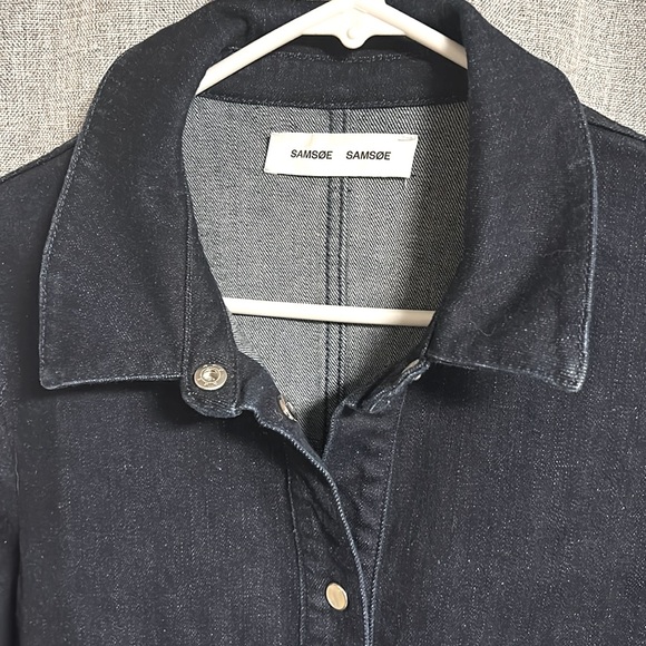 Samsoe Puff Sleeve Denim Dress - Picture 2 of 3